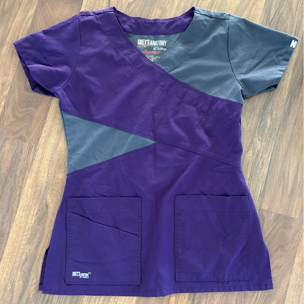 Purple and Gray scrub top